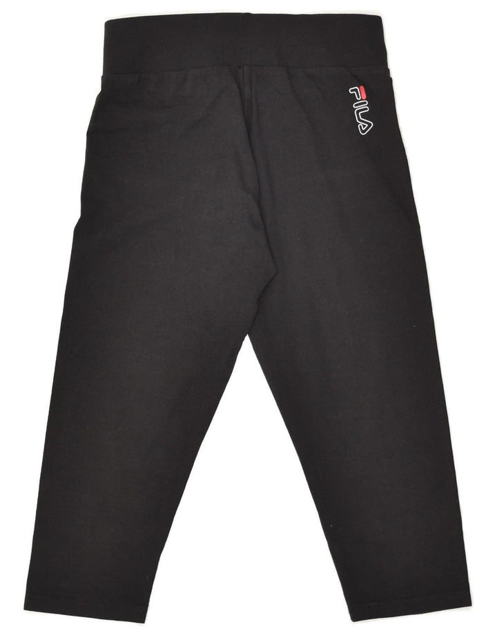 FILA Womens Graphic Capri Leggings UK 6 XS Black Cotton | Vintage Fila | Thrift | Second-Hand Fila | Used Clothing | Messina Hembry 
