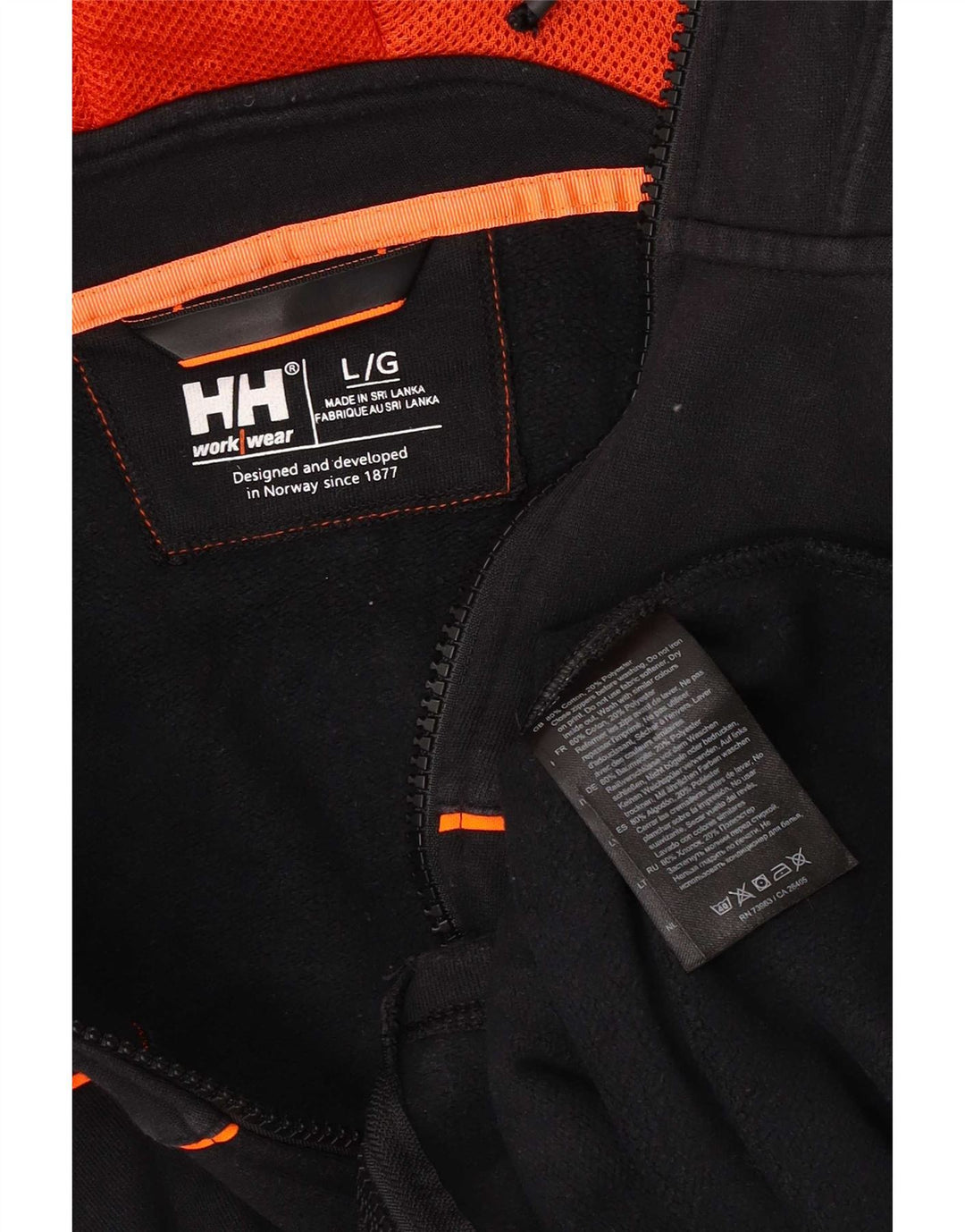 Мужской свитер с капюшоном на молнии Helly Hansen, большой черный, хлопковый
