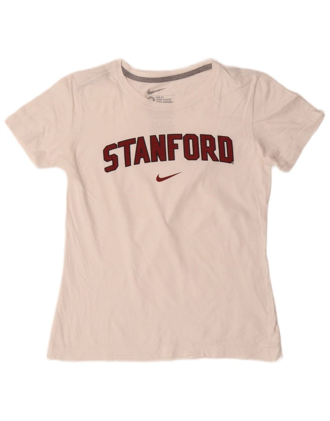 Женская футболка с графическим рисунком NIKE Stanford Slim Fit Top UK 12, средний белый