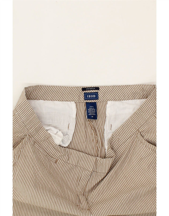 IZOD Womens Cargo Shorts US 10 Large W32  Beige Striped Cotton Vintage Izod and Second-Hand Izod from Messina Hembry 