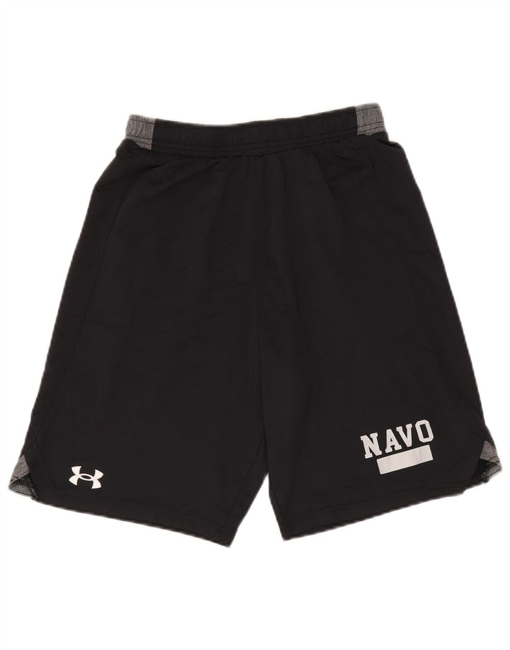 Мужские спортивные шорты с графическим рисунком Under Armour, маленькие черные из полиэстера с цветными блоками
