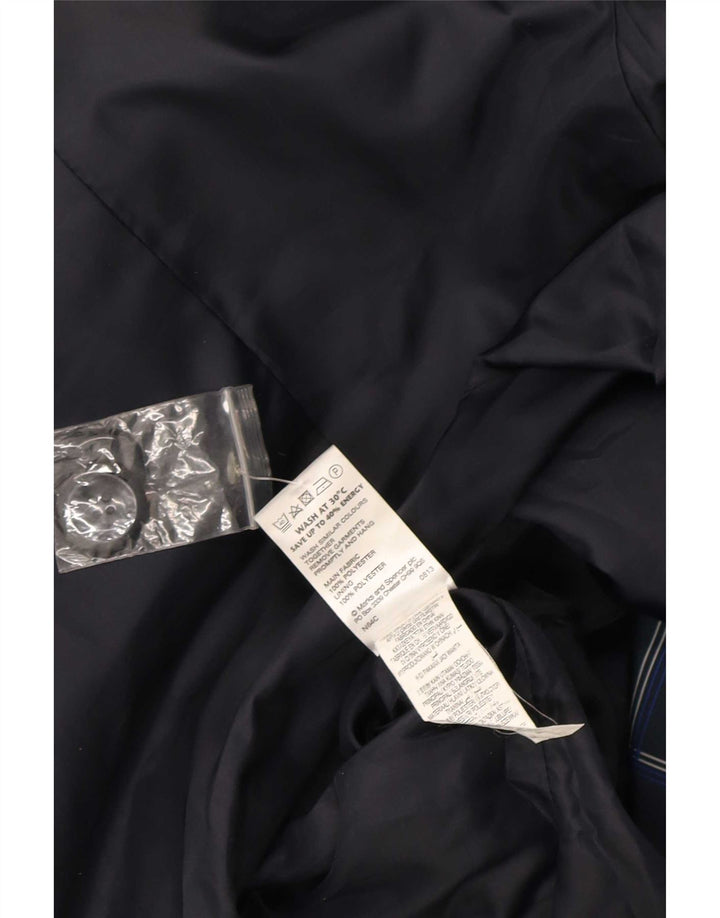 Женский тренч Marks & Spencer UK 10, маленький темно-синий в клетку, полиэстер