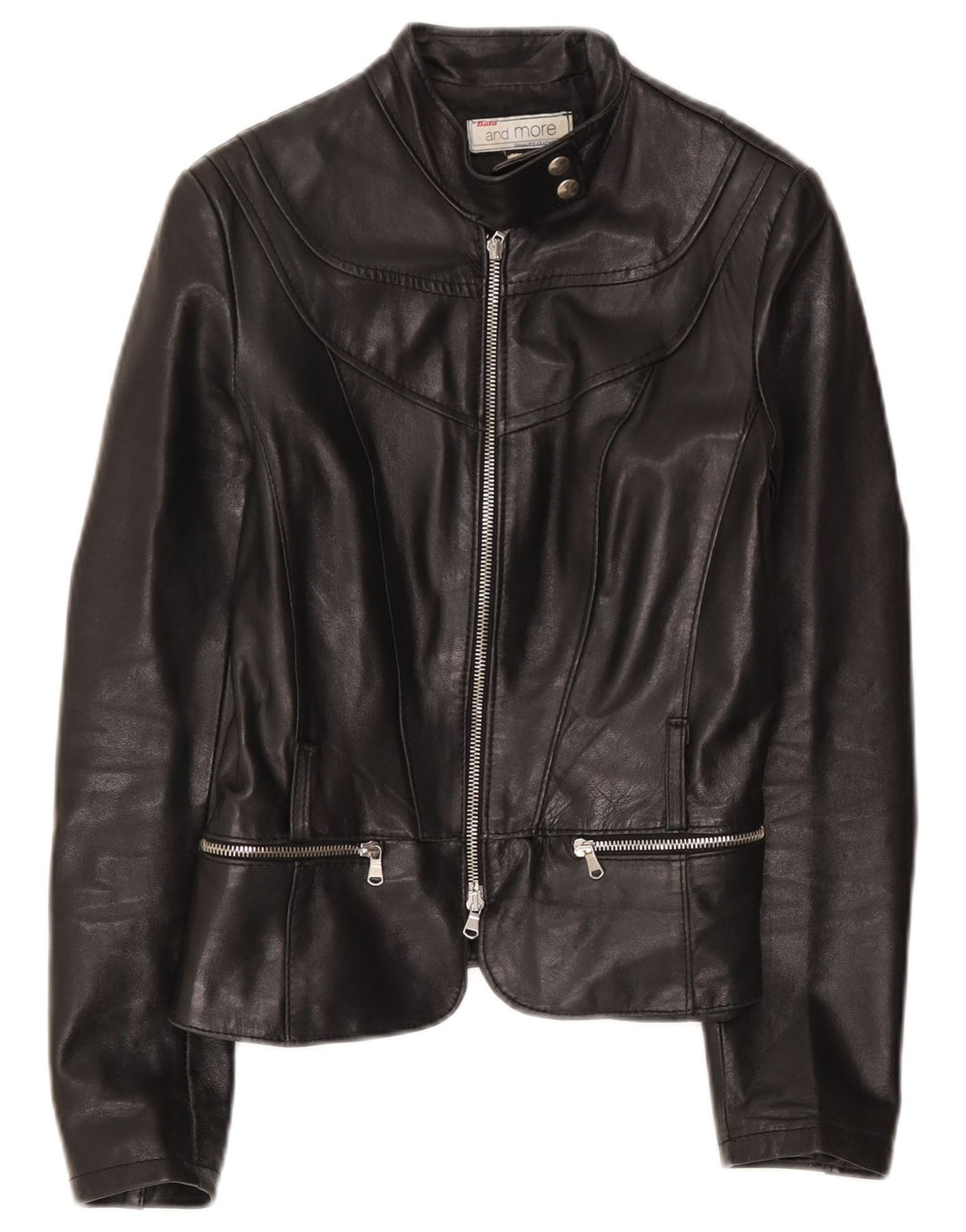 Женская кожаная куртка Bata and More IT 44 Medium Black Leather