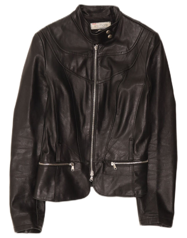 Женская кожаная куртка Bata and More IT 44 Medium Black Leather