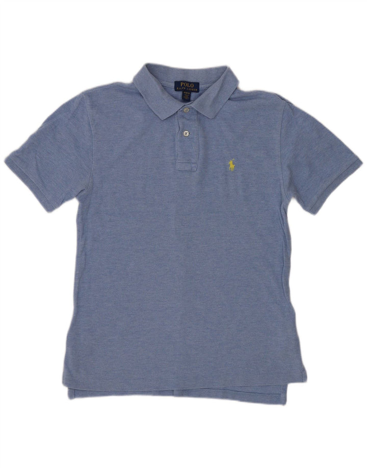 Рубашка Polo Ralph Lauren для мальчиков 10-11 лет, средний синий хлопок, хлопковая ткань