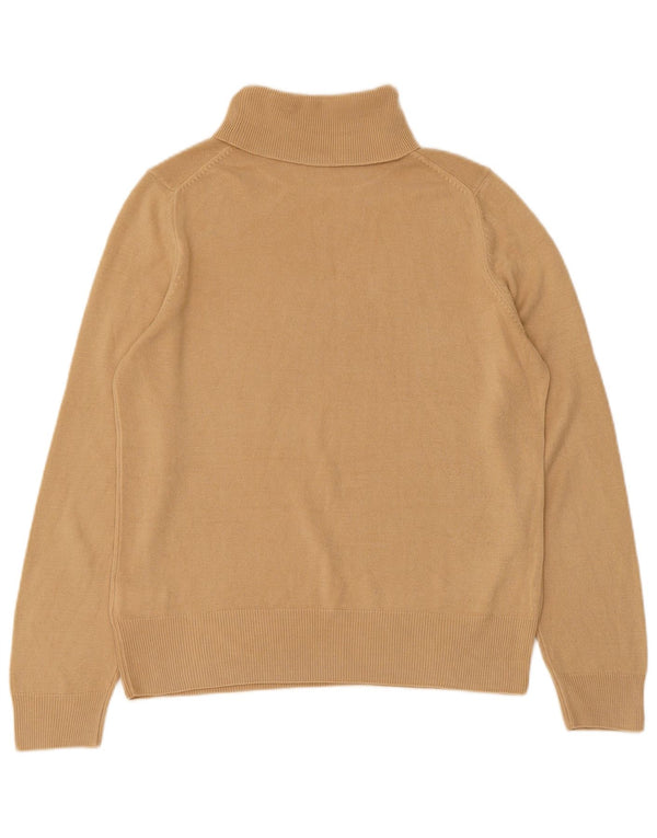 Marks & Spencer Womens Roll Neck Jumper Sweater UK 12 Medium Brown Acrylic