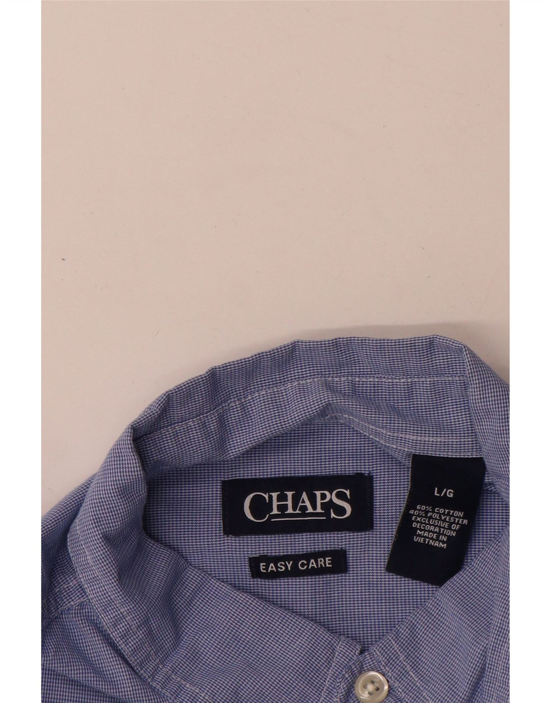 Мужская рубашка с коротким рукавом Chaps, большая синяя хлопковая ткань с узором "гусиные лапки"