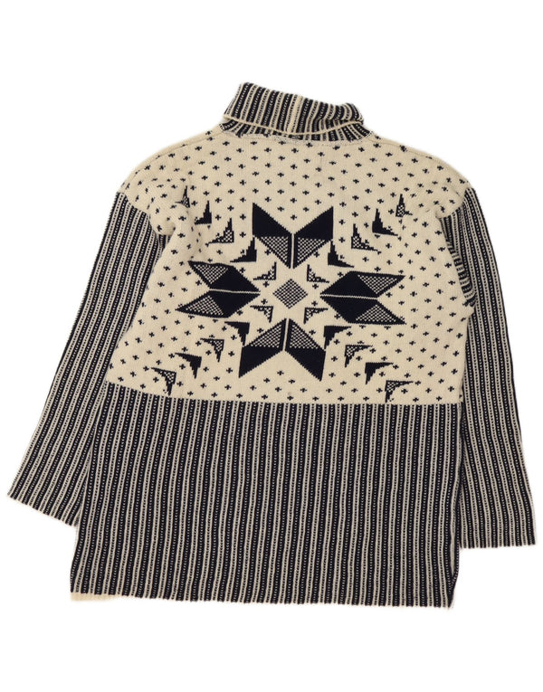 Мужской джемпер Ermenegildo Zegna с высоким воротником, большой темно-синий Fair Isle