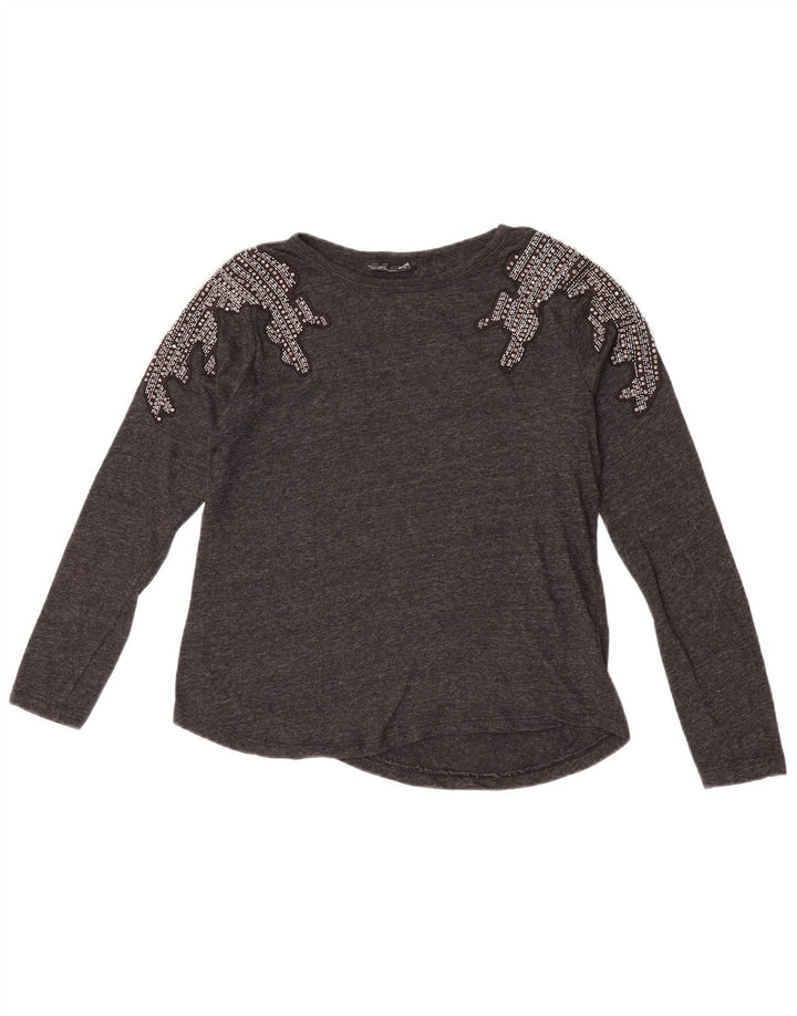 Женская блузка Zara Top UK 10, маленький серый хлопок