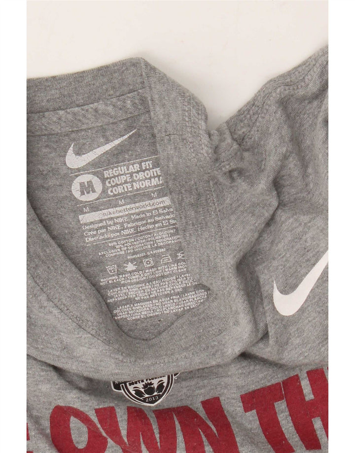 Мужской топ с графикой Nike Regular Fit с длинным рукавом, средний серый, хлопковый