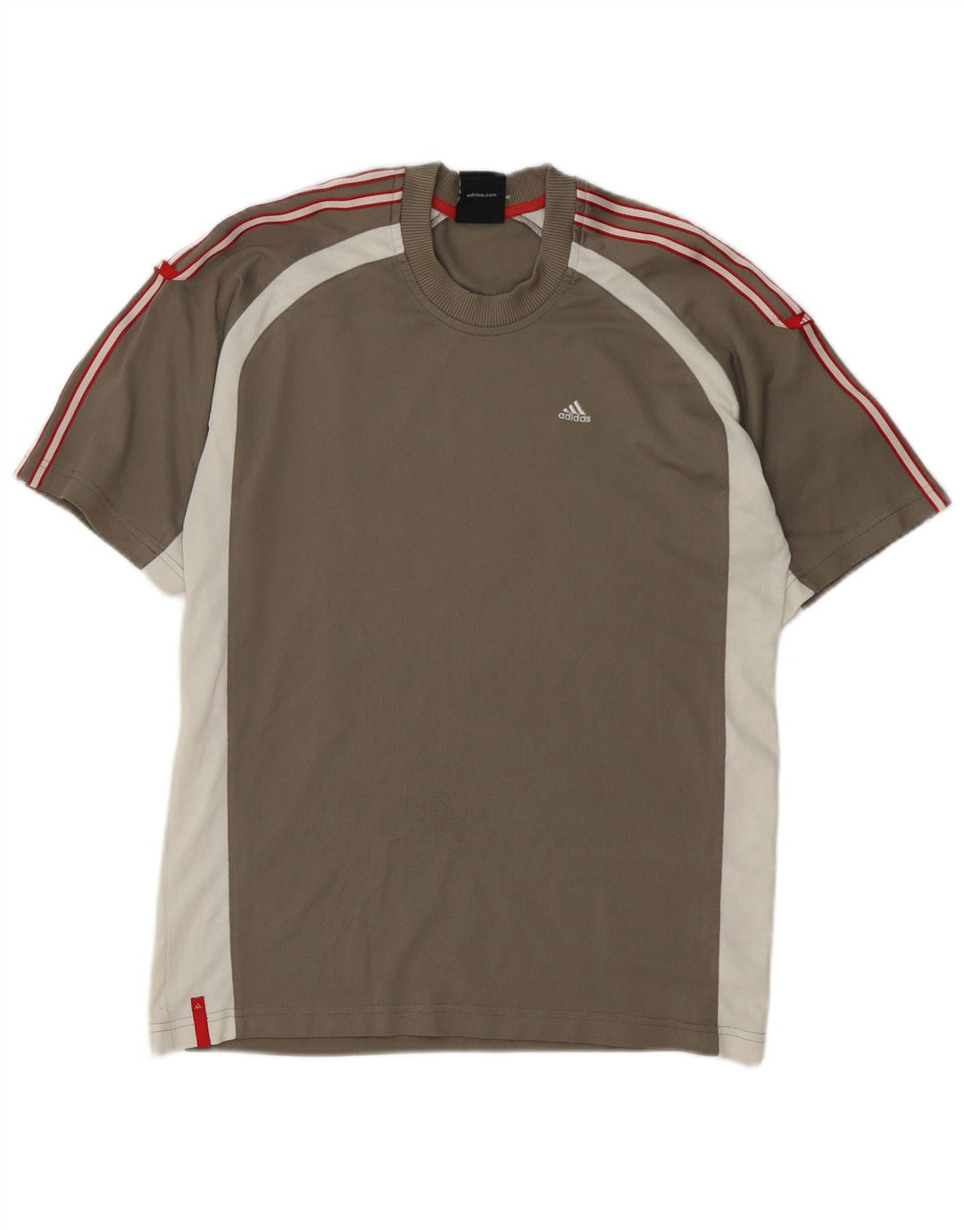 Мужская футболка Adidas Top Small Grey из полиэстера с цветными блоками