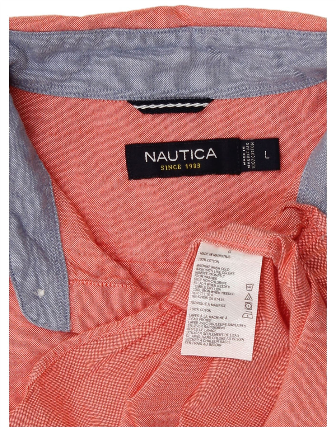 Мужская рубашка Nautica, большая оранжевая хлопковая рубашка