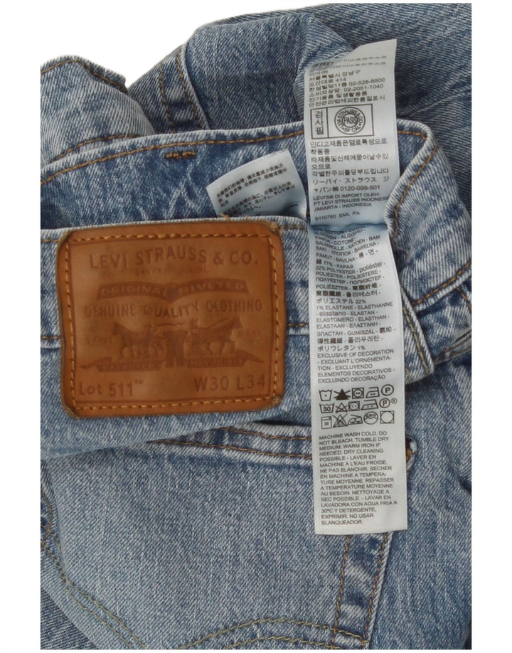 Мужские джинсы Levi's 511 Slim W30 L34 синие, хлопок