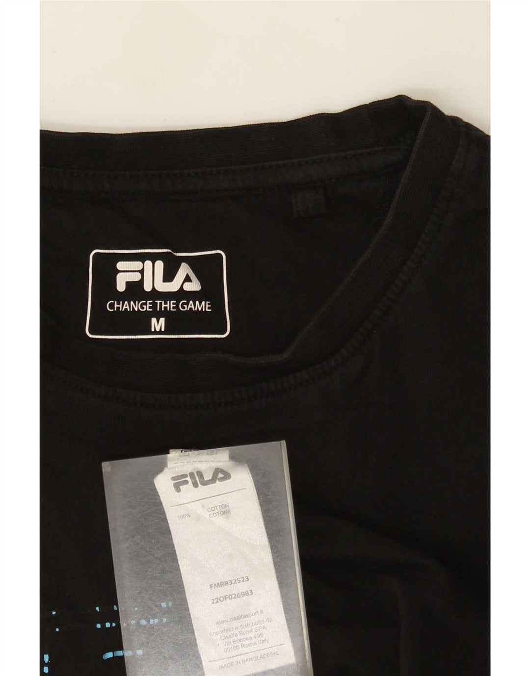 Fila Мужская футболка с рисунком Топ среднего размера, черный хлопок