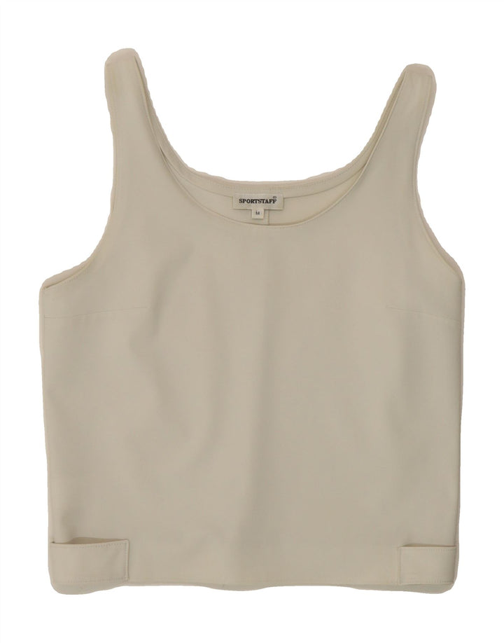 SPORTSTAFF Womens Sleeveless Blouse Top UK 12 Medium Grey Polyester Vintage Sportstaff and Second-Hand Sportstaff from Messina Hembry 
