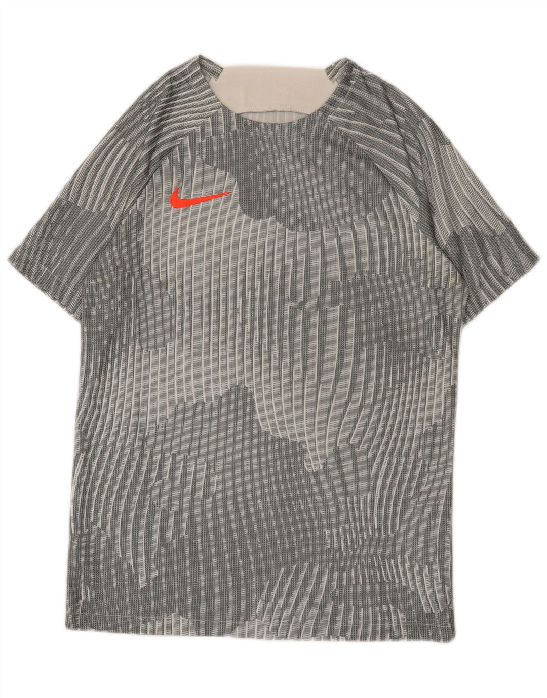 Мужская футболка Nike из полиэстера среднего серого цвета в полоску