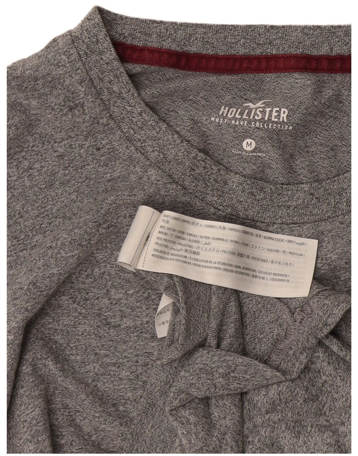 Hollister Мужская футболка из хлопка среднего серого цвета с крапинками