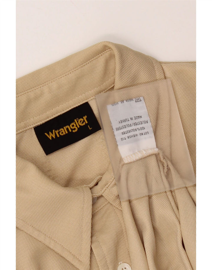 Мужская рубашка с коротким рукавом Wrangler, большая, бежевая, полиэстер