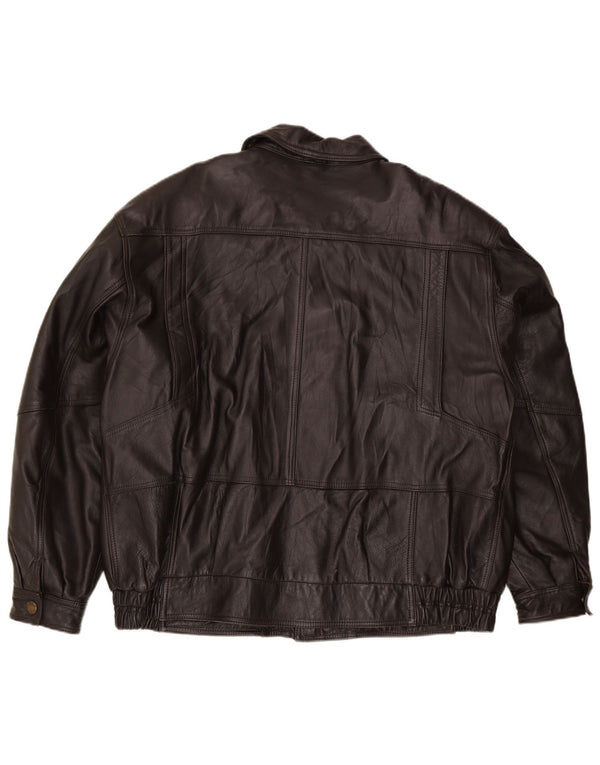 Vintage Mens Leather Jacket IT 56 3XL Brown