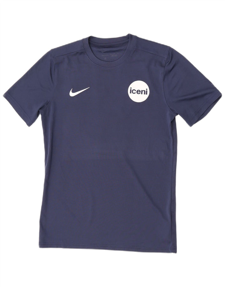 Мужская футболка Nike Dri Fit с графическим принтом, средний темно-синий полиэстер
