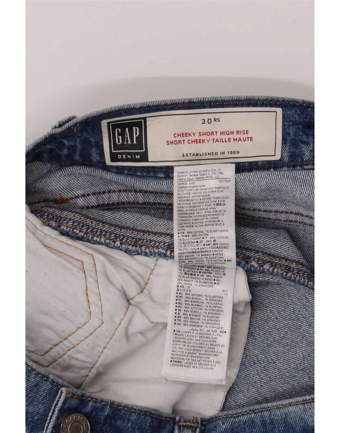 Женские джинсовые шорты Gap W30, средний синий, хлопок