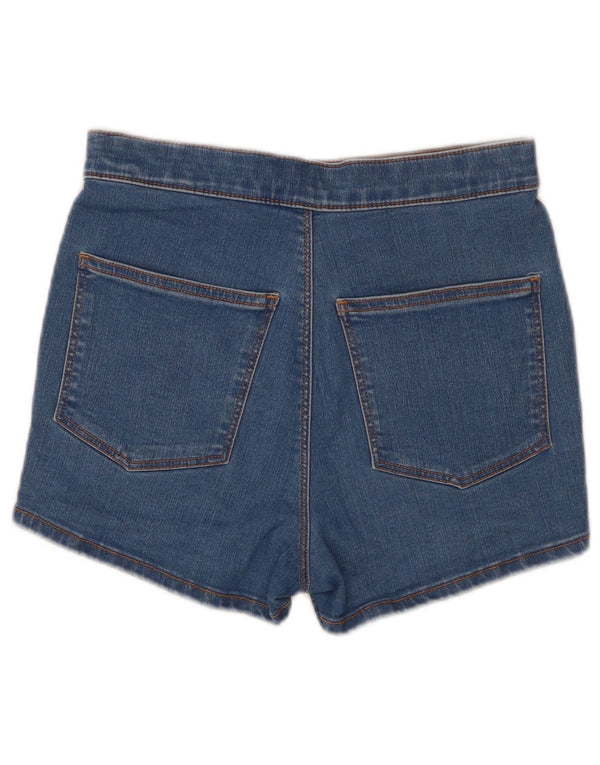 Topshop Womens Denim Shorts UK 10 Small W25 Blue Cotton