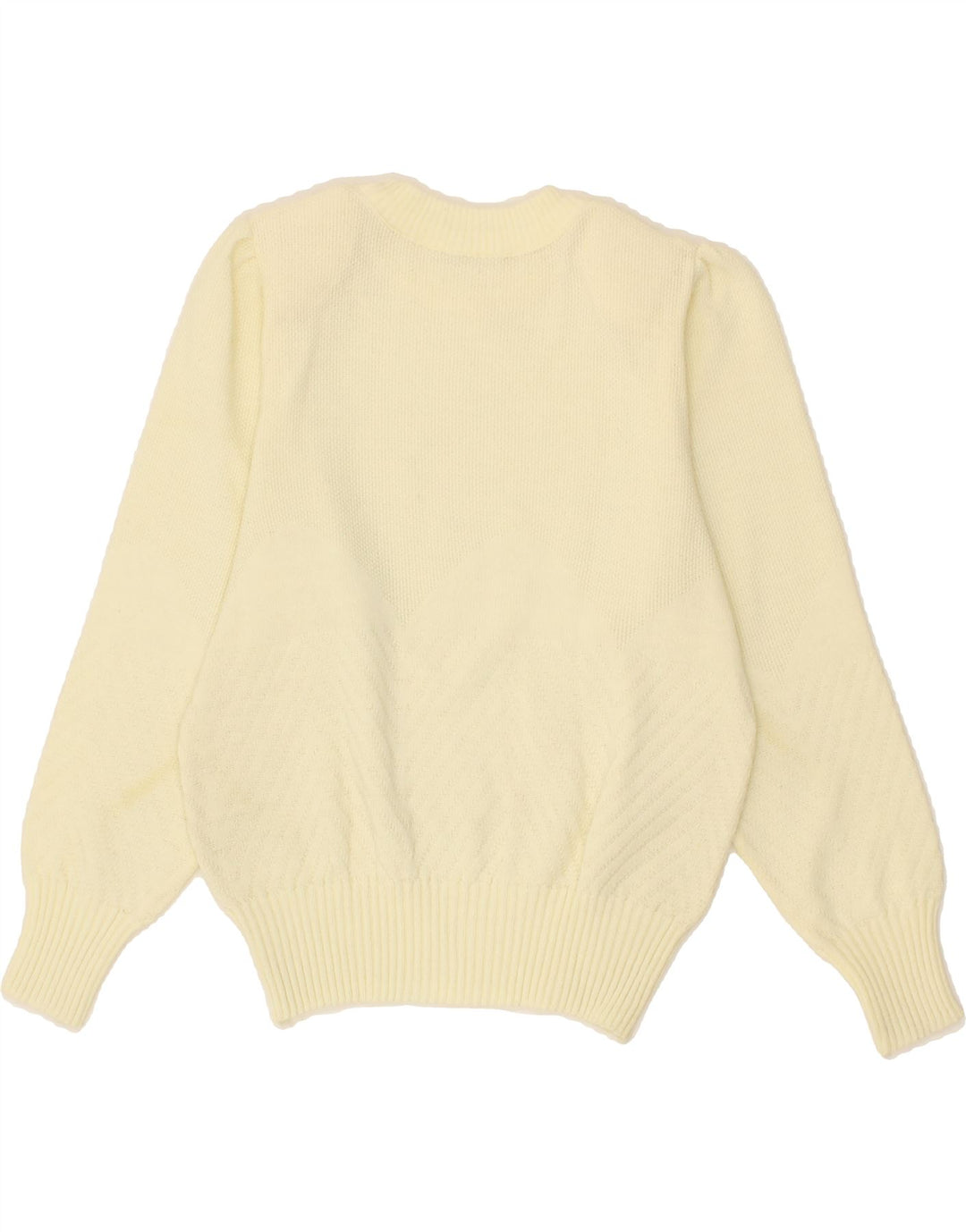 VINTAGE Womens Crew Neck Jumper Sweater UK 12 Medium Yellow Vintage Vintage and Second-Hand Vintage from Messina Hembry 