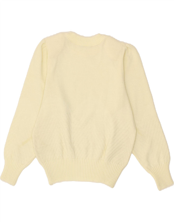 VINTAGE Womens Crew Neck Jumper Sweater UK 12 Medium Yellow Vintage Vintage and Second-Hand Vintage from Messina Hembry 