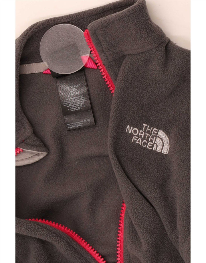 Флисовая куртка The North Face для девочек 12–13 лет, большой размер, серый полиэстер
