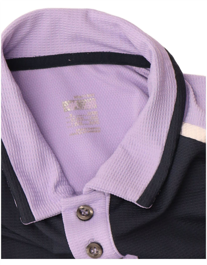 Мужская рубашка-поло Nike UK 39/41, средний фиолетовый, полиэстер с цветными блоками