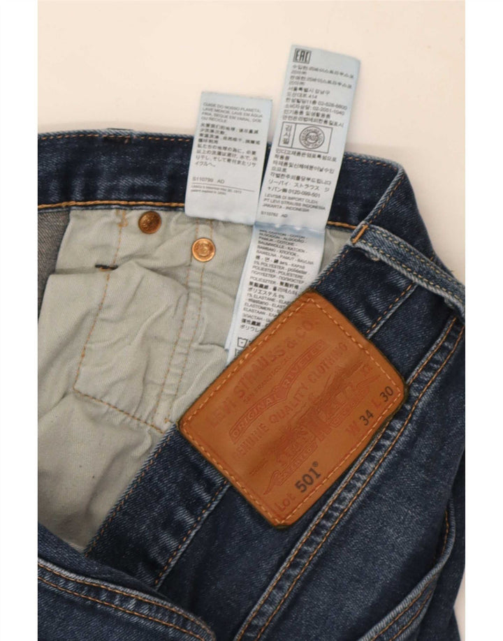 Мужские прямые джинсы Levi's 501 W34 L30 синие, хлопок