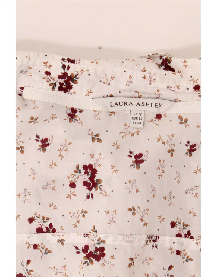 Женская рубашка Laura Ashley UK 12, средний белый с цветочным принтом