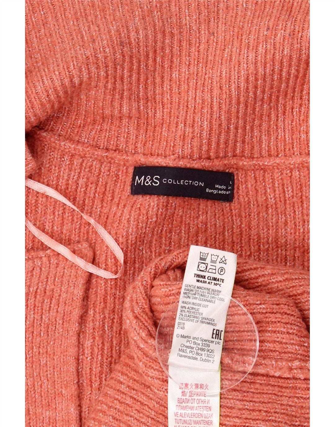 Женский удлиненный кардиган MARKS & SPENCER UK 16, большой оранжевый