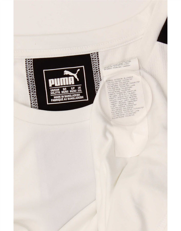 Мужская футболка PUMA Top 2XL, белый полиэстер с цветными блоками