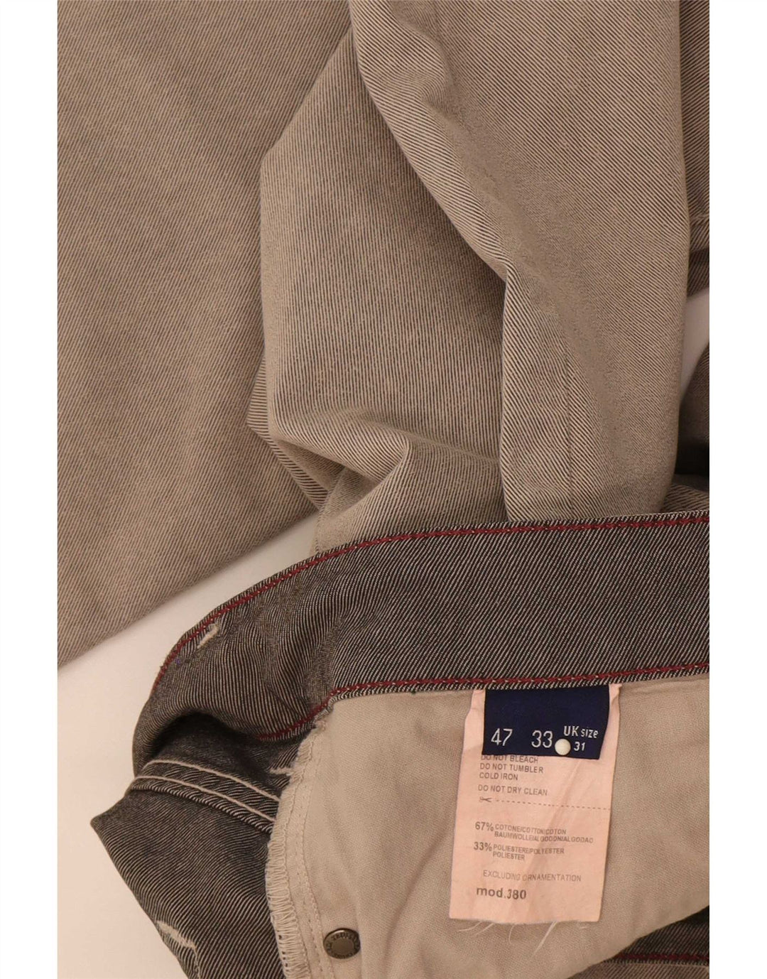 Мужские прямые джинсы Trussardi W31 L33 серые, хлопок