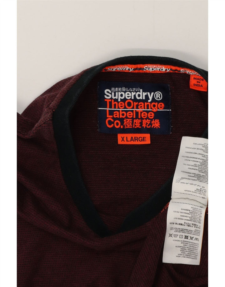 SUPERDRY Мужская футболка Top XL Бордовый хлопок