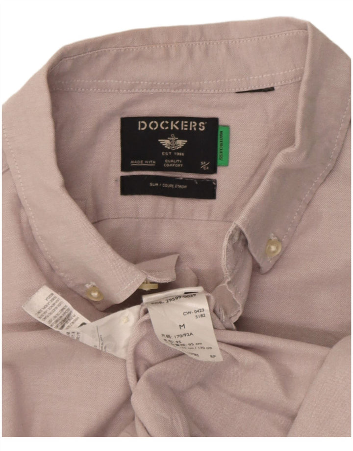 Мужская тонкая рубашка Dockers из хлопка среднего розового цвета