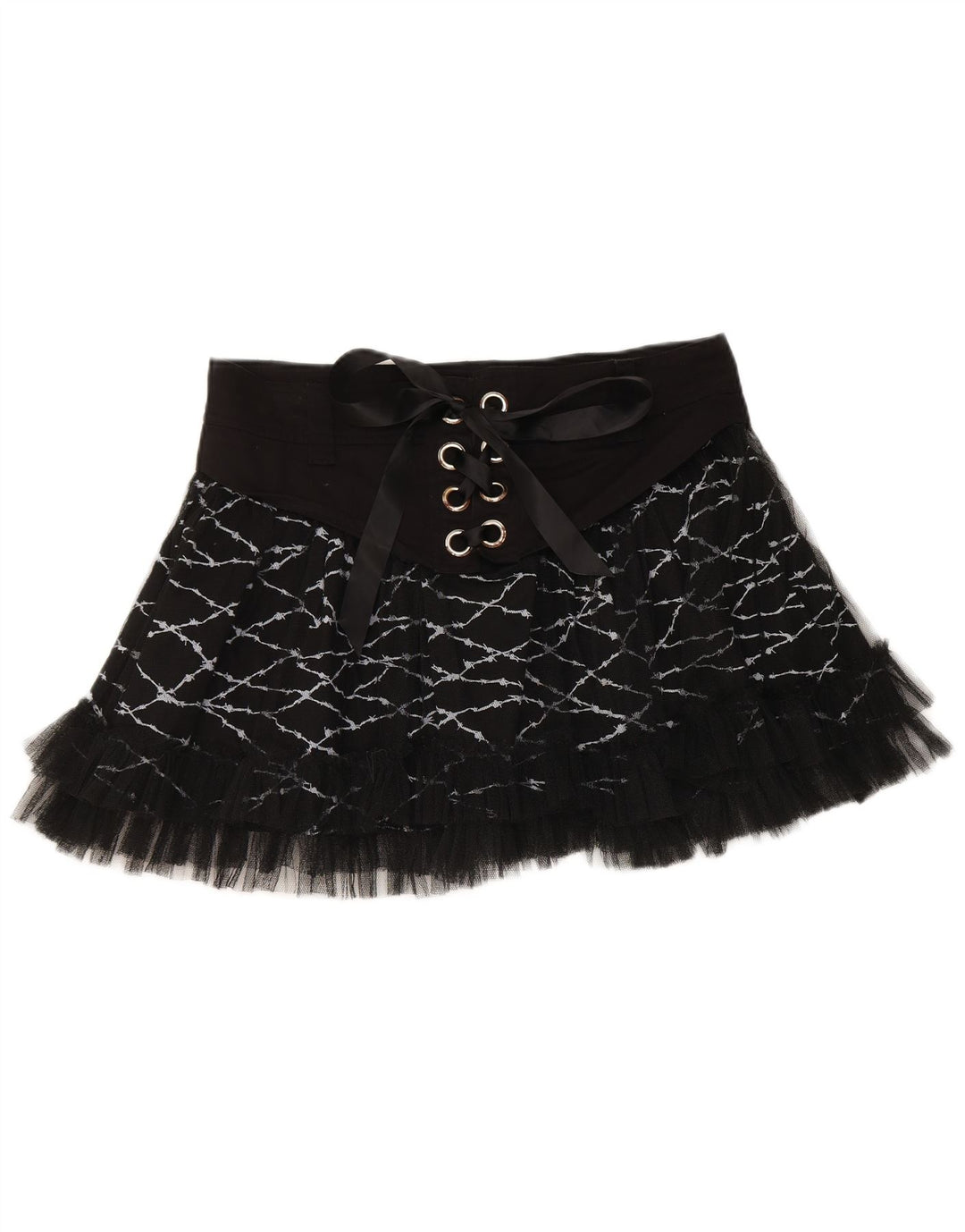 HELL BUNNY Женская мини-юбка-пачка XL W36, черный хлопок