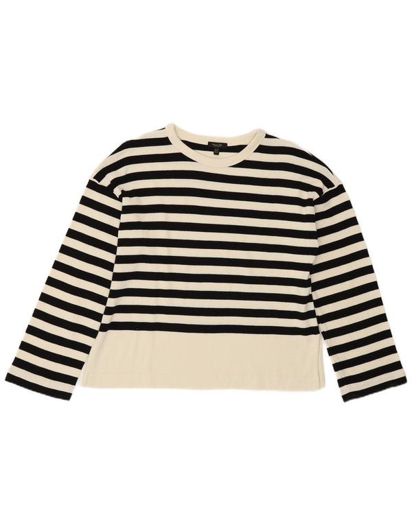 Женский укороченный джемпер с круглым вырезом Massimo Dutti UK 6 XS в белую полоску