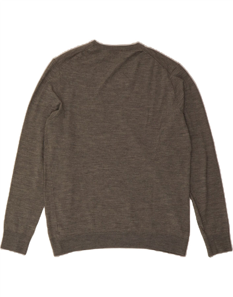 RALPH LAUREN Mens Stretch Slim Fit V-Neck Jumper Sweater XL Green Wool Vintage Ralph Lauren and Second-Hand Ralph Lauren from Messina Hembry 