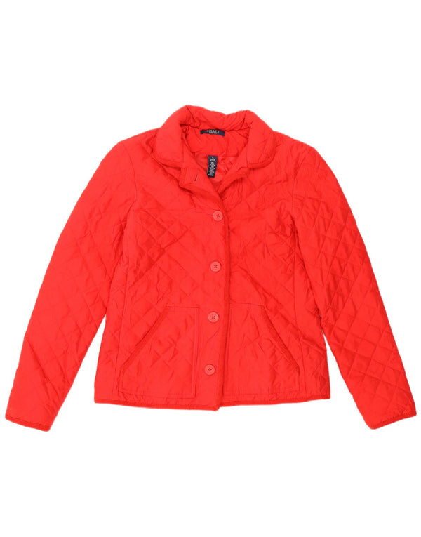 Chaps Womens Quilted Jacket UK 10 Small Red Polyester