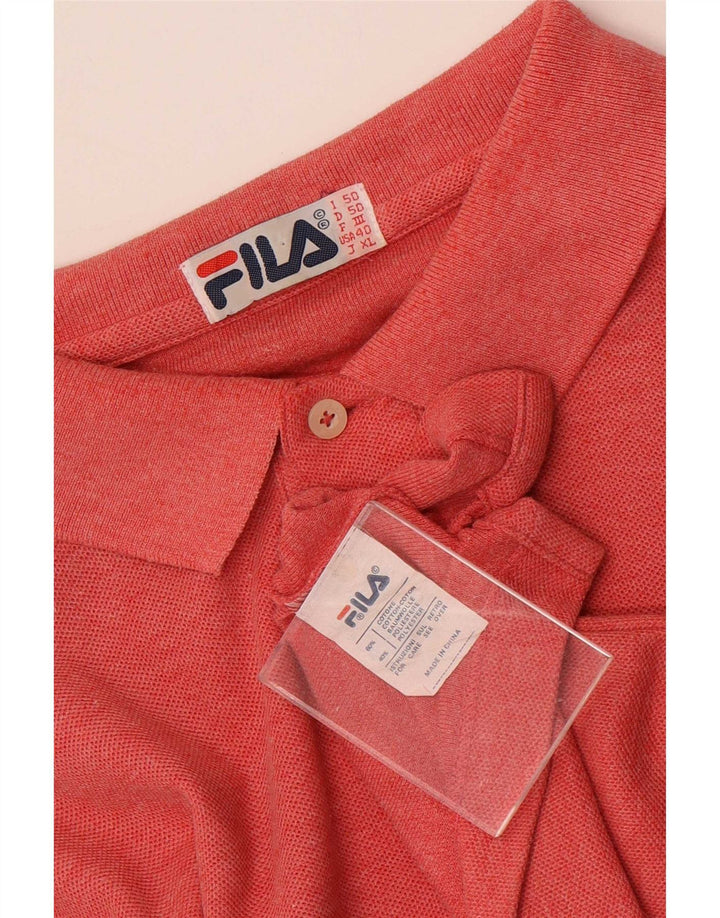 Мужская рубашка поло Fila IT 50 с длинным рукавом, средний красный хлопок
