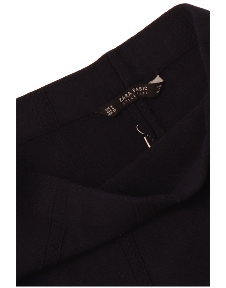 Женская трикотажная юбка-трапеция Zara UK 6, маленькая W26, темно-синяя