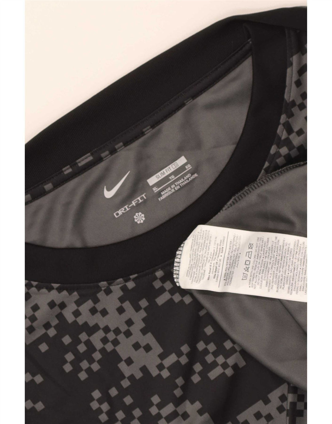 Мужская футболка Nike Dri Fit Slim Top XL, черный полиэстер с геометрическим рисунком