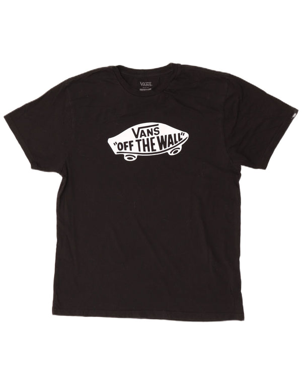 Мужская футболка узкого кроя с рисунком Vans, топ XL, черный хлопок