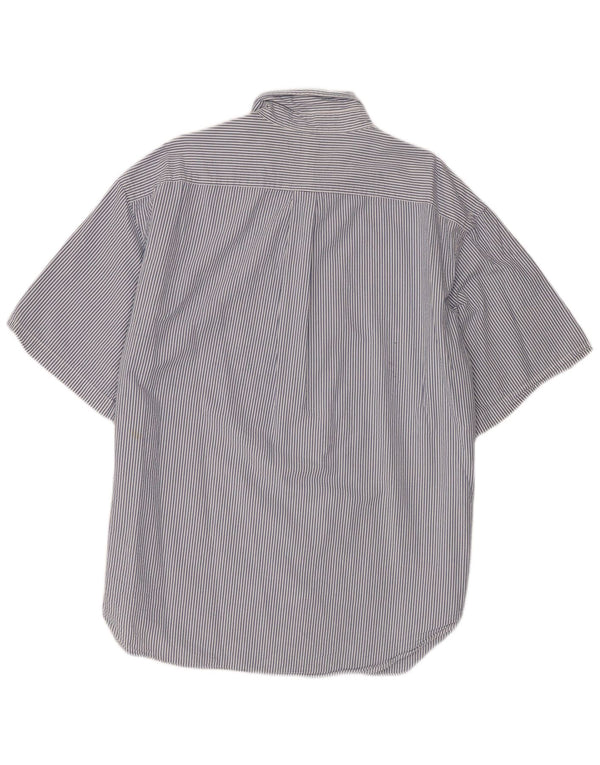 Мужская рубашка классического кроя с коротким рукавом Ralph Lauren 2XL, синяя хлопковая полоска