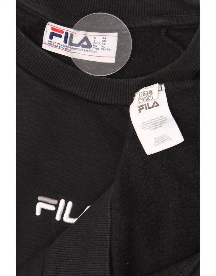 Мужской свитшот с рисунком FILA, XL, черный, хлопок
