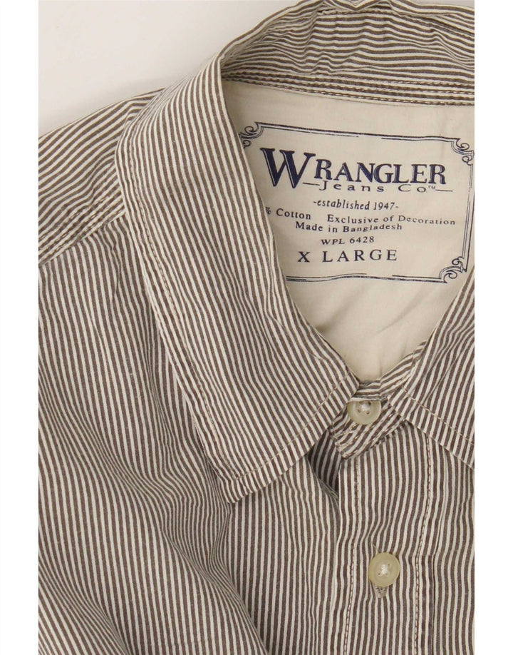 Мужская рубашка Wrangler XL, серая, хлопковая в тонкую полоску
