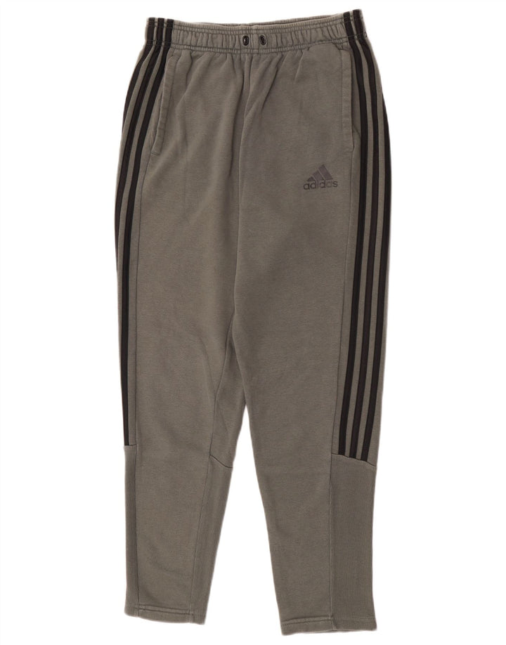Мужские спортивные брюки Adidas среднего серого цвета, хлопок
