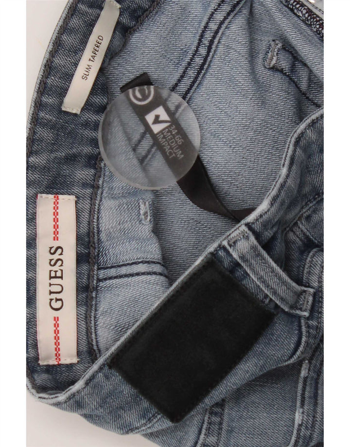 Мужские узкие зауженные джинсы Guess W34 L31 синие